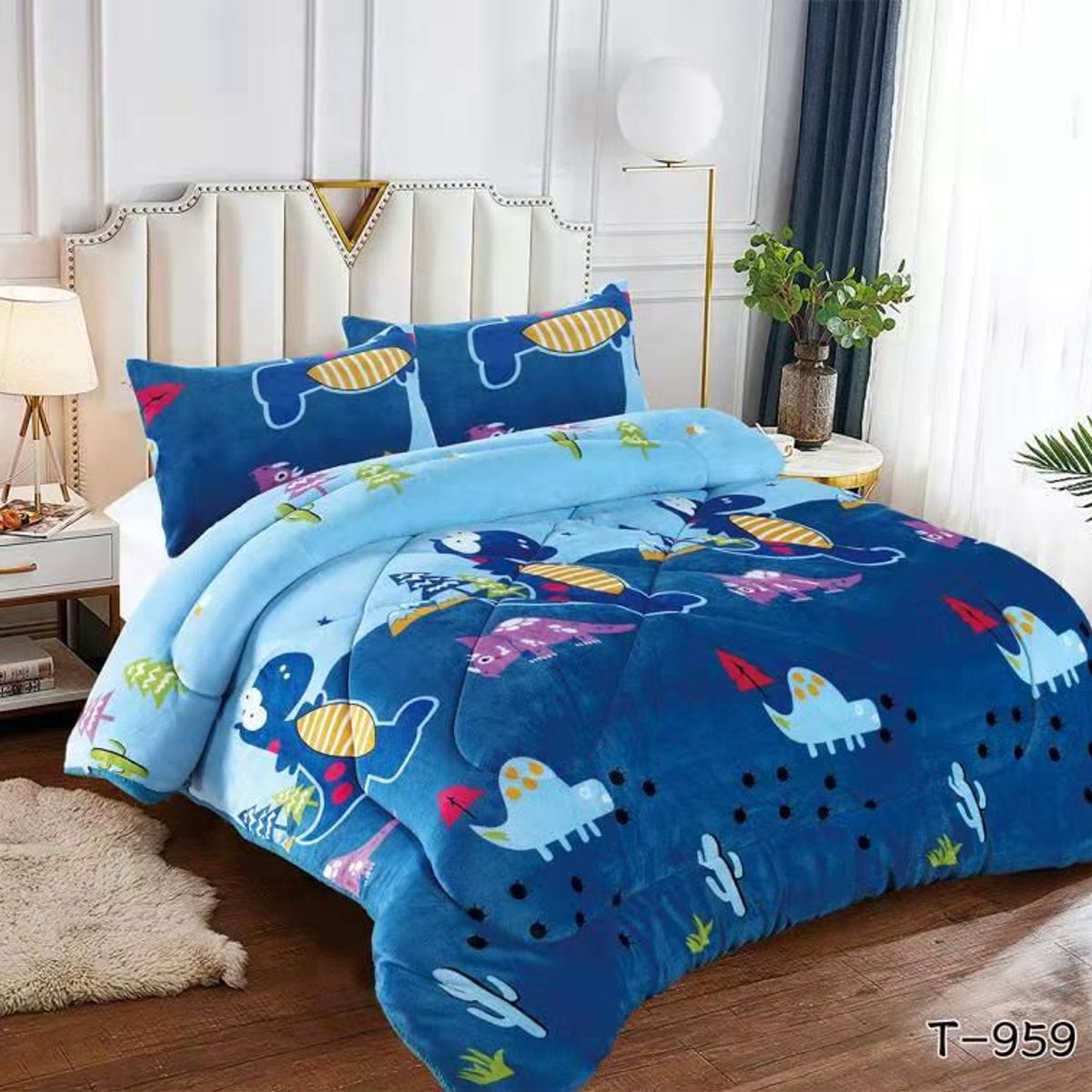 GENERICO - Cobertor Cubrecama de Invierno Plush con chiporro 1,5 plazas