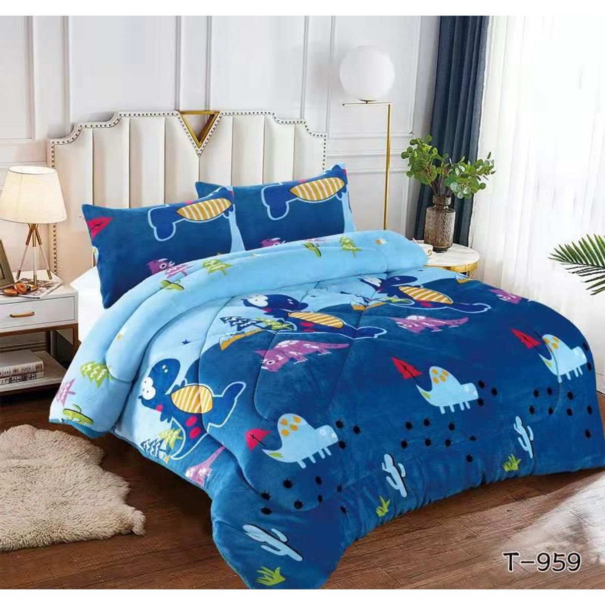 GENERICO - Cobertor Cubrecama de Invierno Plush con chiporro 1,5 plazas