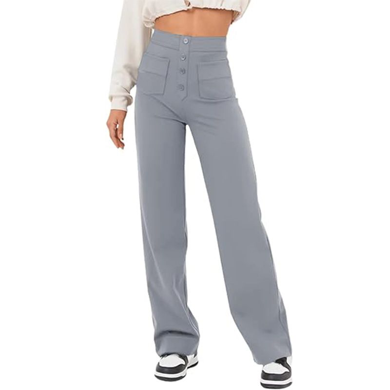 BLWOENS - Pantalones largos de primavera y otoño para mujer - Gris