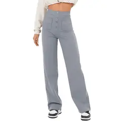 BLWOENS - Pantalones largos de primavera y otoño para mujer - Gris