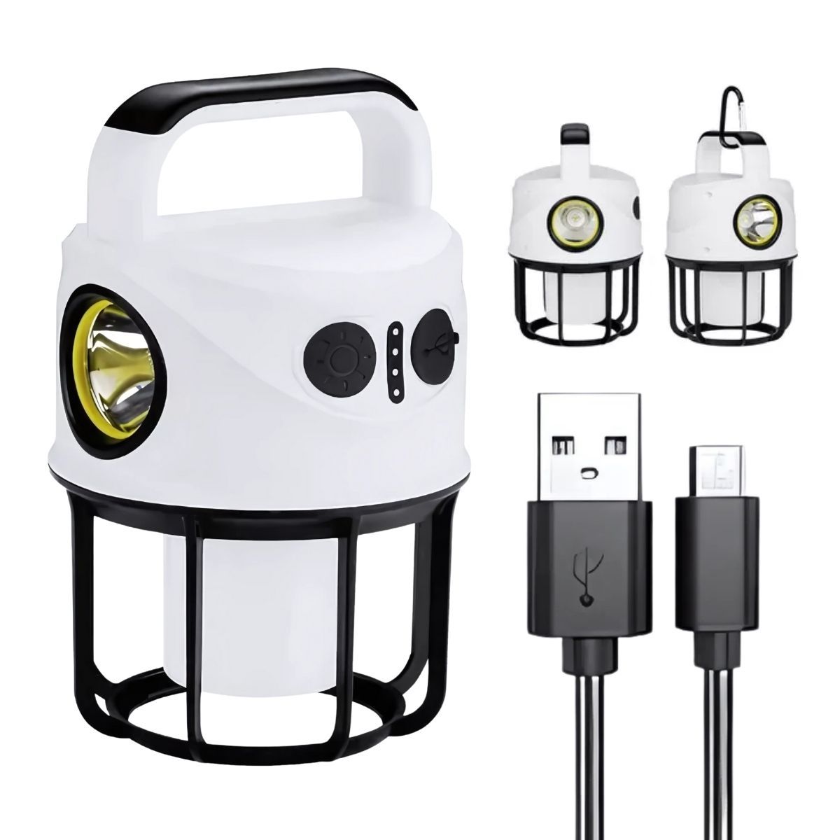 NOVYSTOR - Lámpara Camping Dual LED Recargable con Power Bank