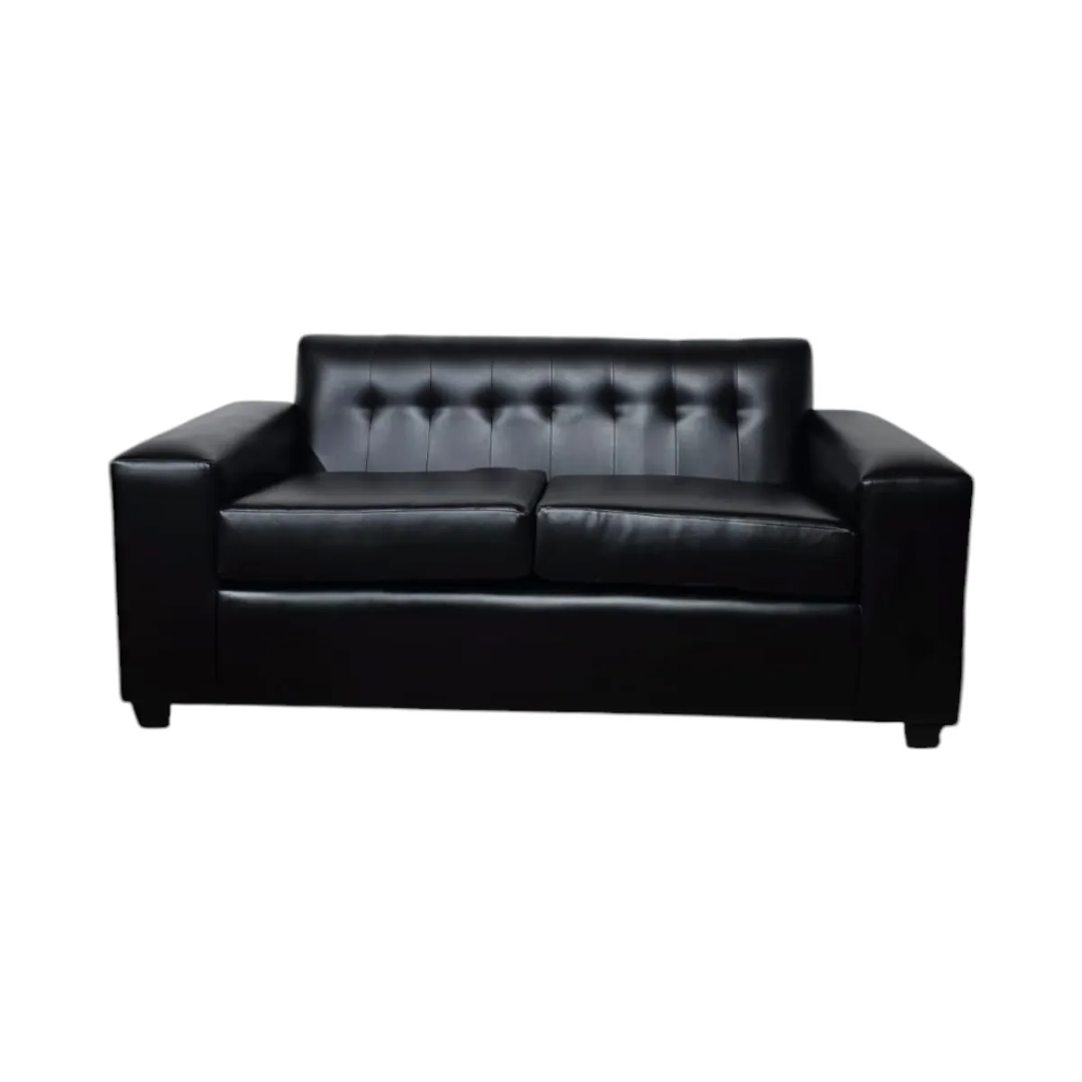 DISEÑOS VALESTRINI - SOFA AMERICA DOS CUERPOS ECOCUERO NEGRO