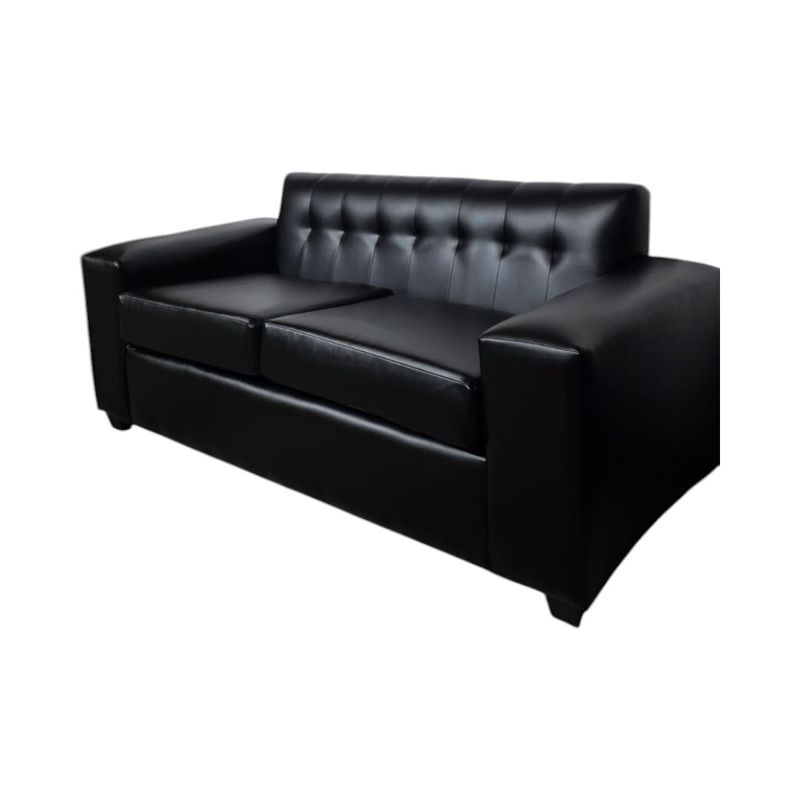 DISEÑOS VALESTRINI - SOFA AMERICA TRES CUERPOS ECOCUERO NEGRO