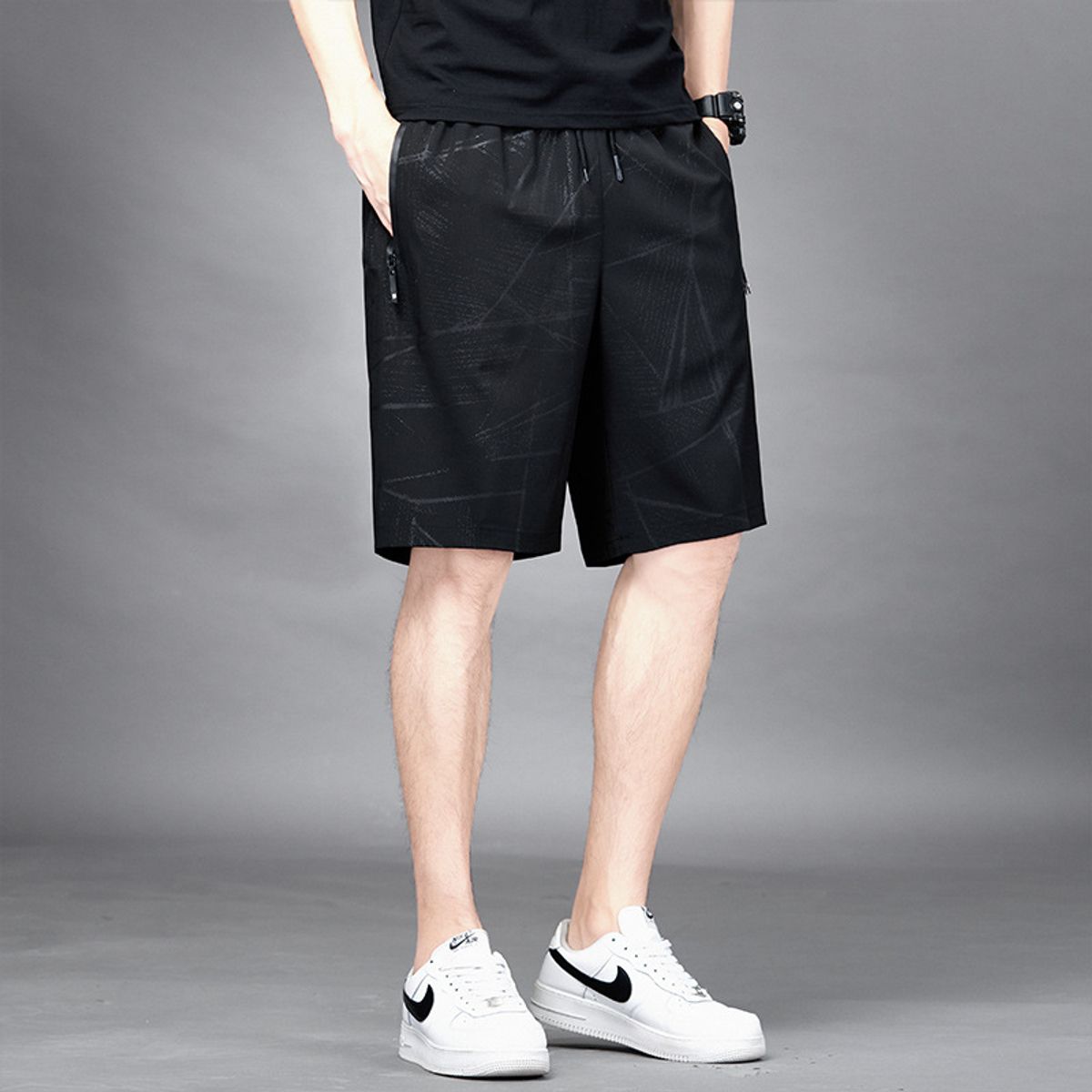 BLWOENS - Short Básico largo Hombre - Negro