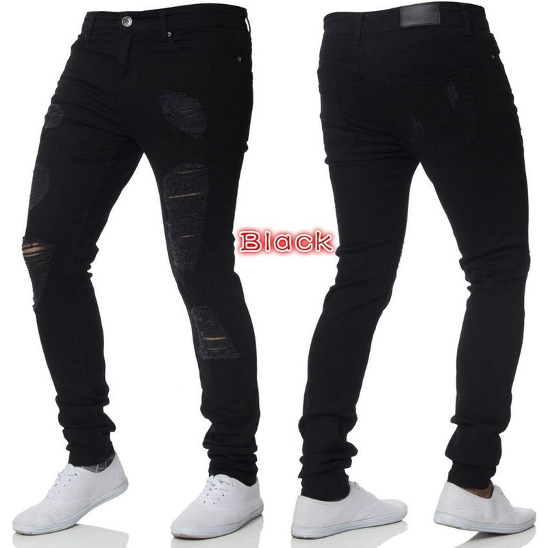 BLWOENS - Jeans casuales de moda para hombres - Negro