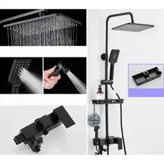 LONEASY - Juego de grifos de ducha Sistema de ducha de lluvia Booster