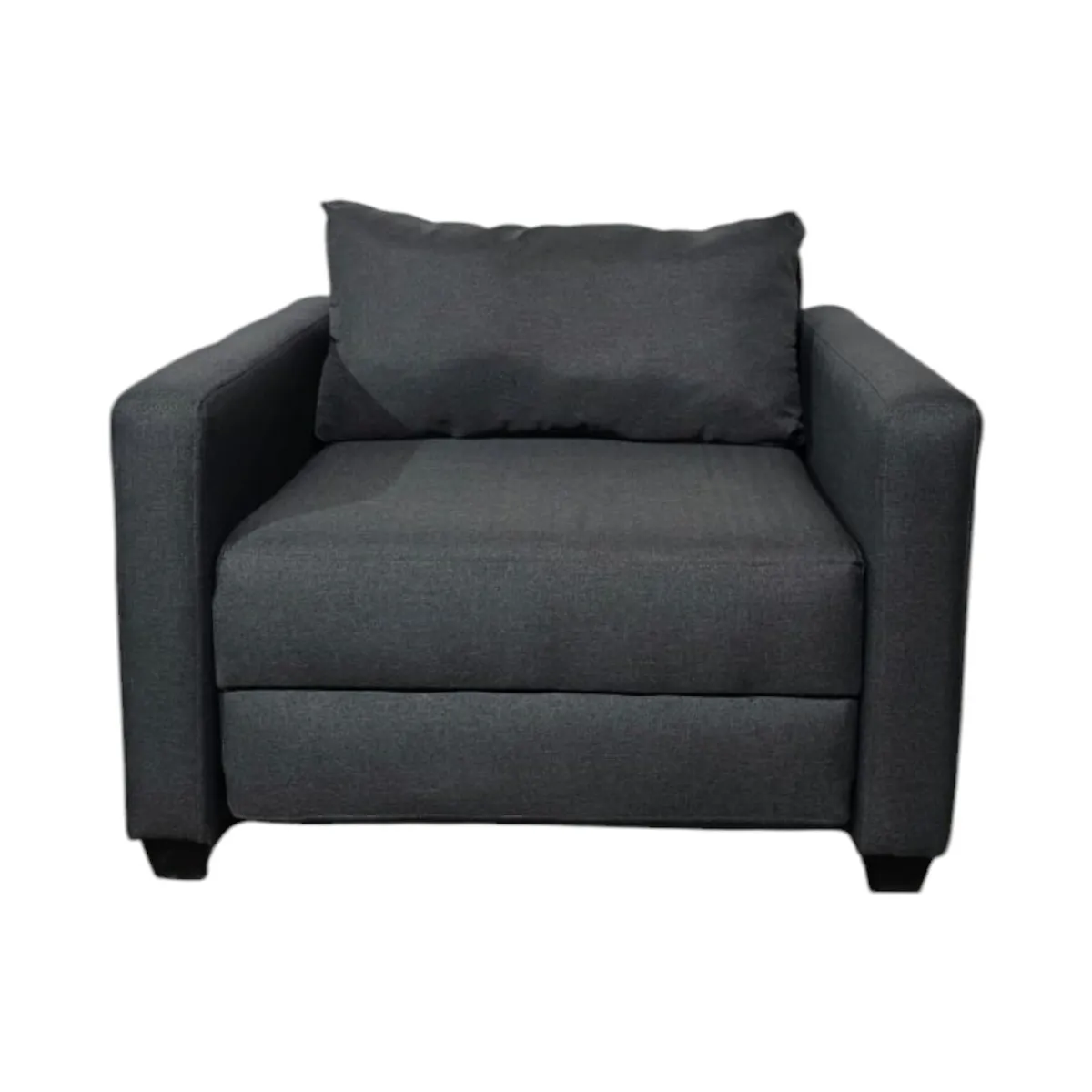 DISEÑOS VALESTRINI - SOFA CAMA MULTIFUNCIONAL DE UN CUERPO LINO GRIS OSCURO