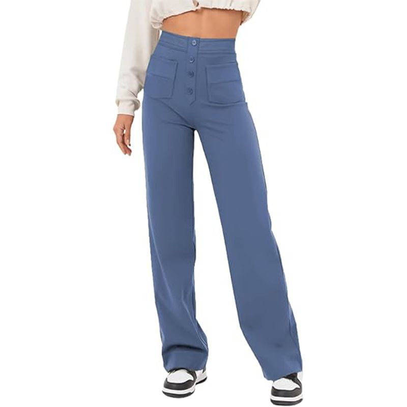 BLWOENS - Pantalones largos de primavera y otoño para mujer - Azul