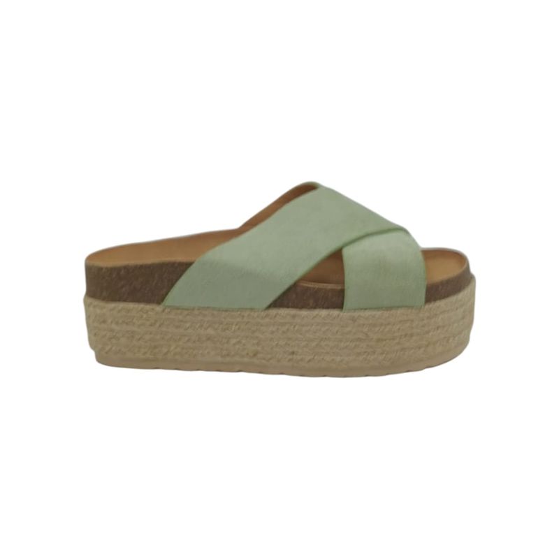 HERIEL - Sandalia Verde Plataforma Mujer.