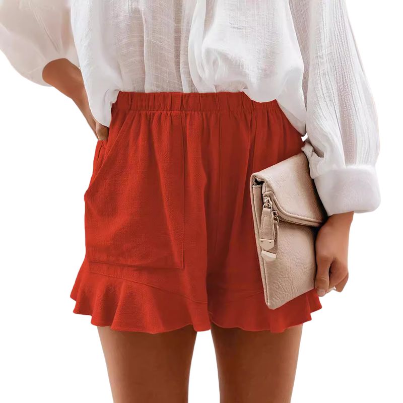 BLWOENS - Pantalones cortos casuales de verano para mujeres - Naranja