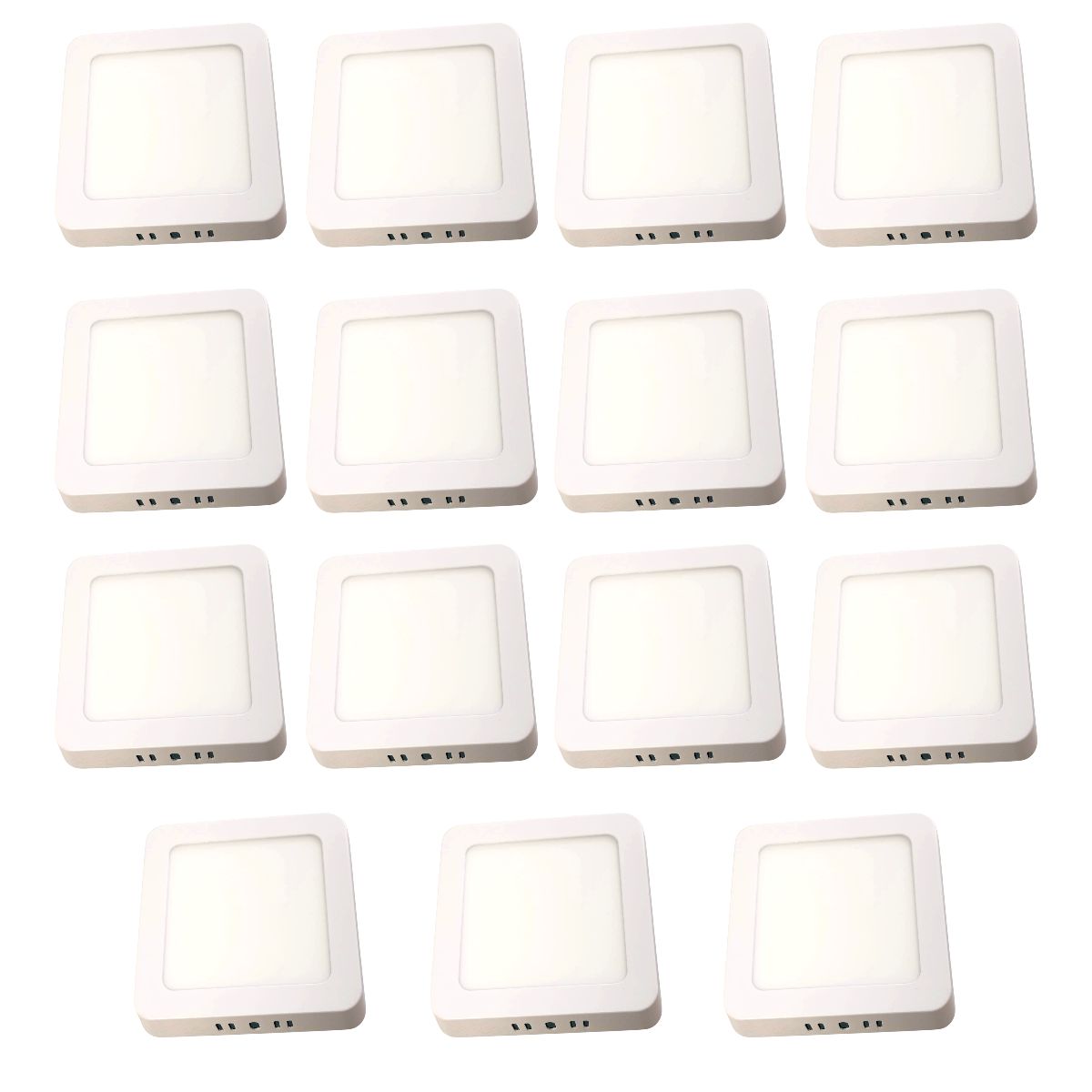 GENERICO - 15 Paneles Led 6W Cuadrado Sobrepuesto 220V Luz Neutra