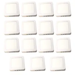 GENERICO - 15 Paneles Led 6W Cuadrado Sobrepuesto 220V Luz Neutra