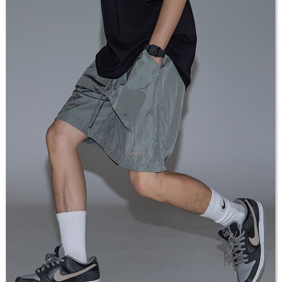 BLWOENS - Pantalones cortos casuales de verano para hombres - Gris