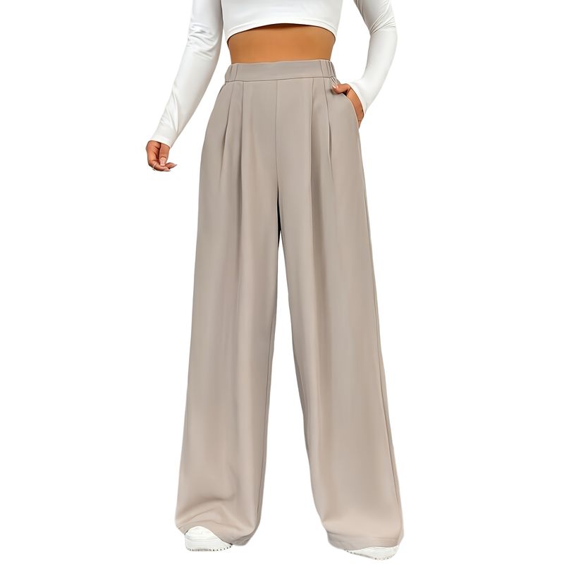 BLWOENS - Pantalones largos de primavera y otoño para mujer - Beige