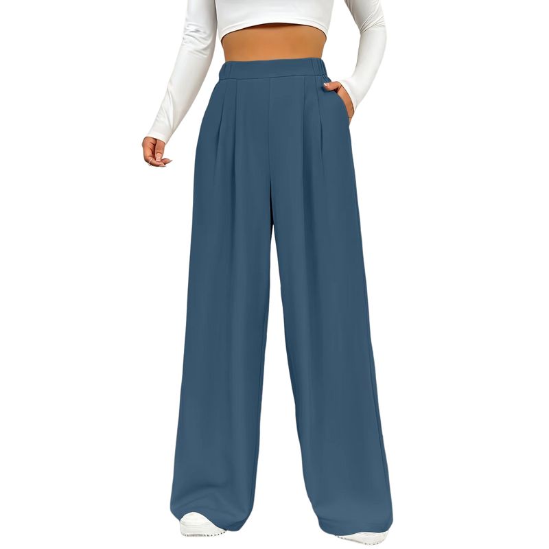 BLWOENS - Pantalones largos de primavera y otoño para mujer - Azul