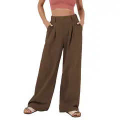 BLWOENS - Pantalones largos de primavera y otoño para mujer - Marrón