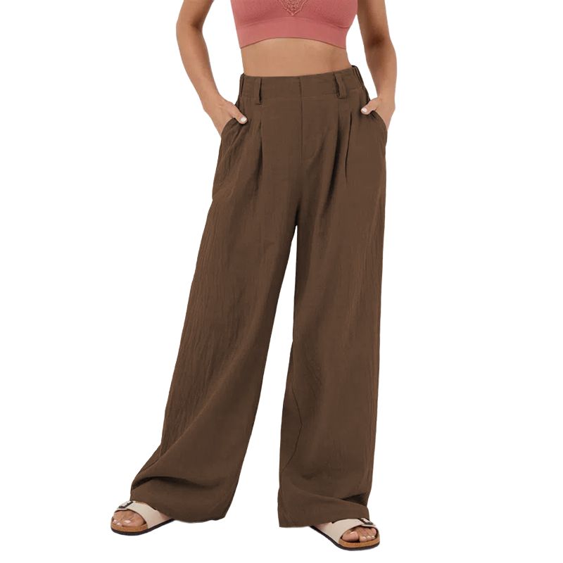 BLWOENS - Pantalones largos de primavera y otoño para mujer - Marrón