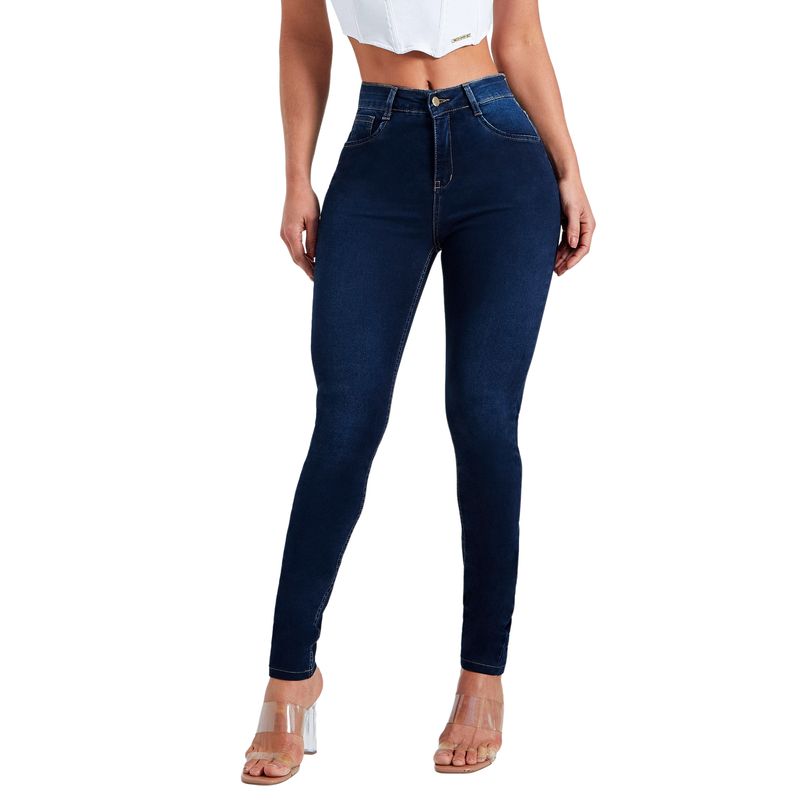 BLWOENS - Jeans largos ajustados para mujer -Azul Oscuro