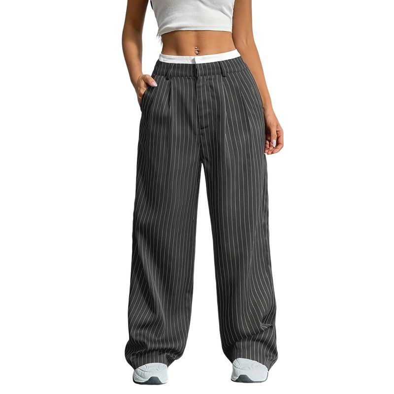 BLWOENS - Pantalones largos para mujeres - Gris