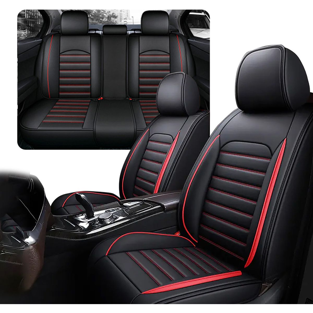 U BUY - Funda Cubre Asiento Ecocuero Galanta Set 5 Asientos Luxury