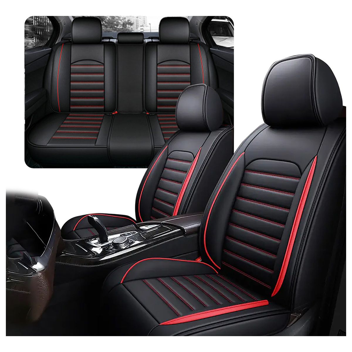 U BUY - Funda Cubre Asiento Ecocuero Galanta Set 5 Asientos Luxury