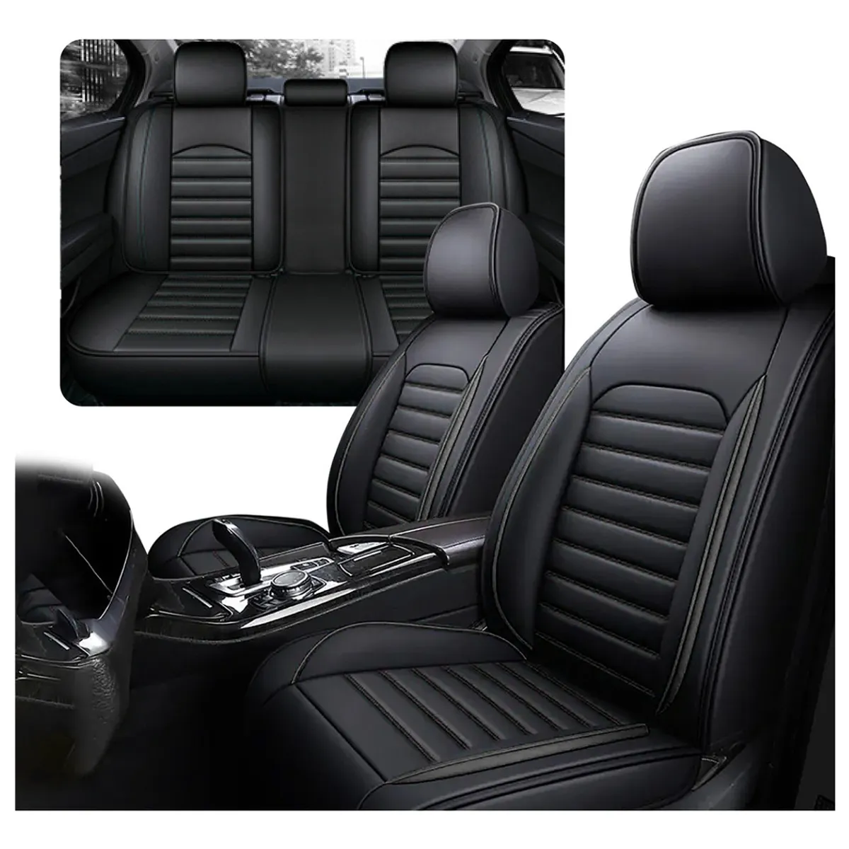 U BUY - Funda Cubre Asiento Ecocuero Galanta Set 5 Asientos Luxury