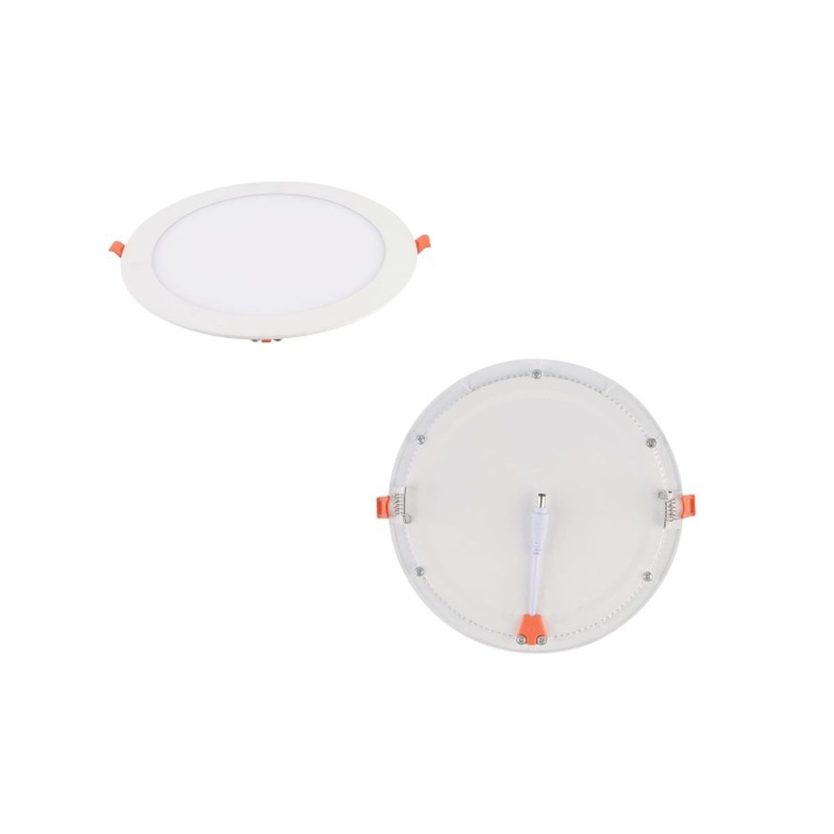 GENERICO - 12 Focos Panel Led 6W Redondo Embutido 220V Luz Cálida