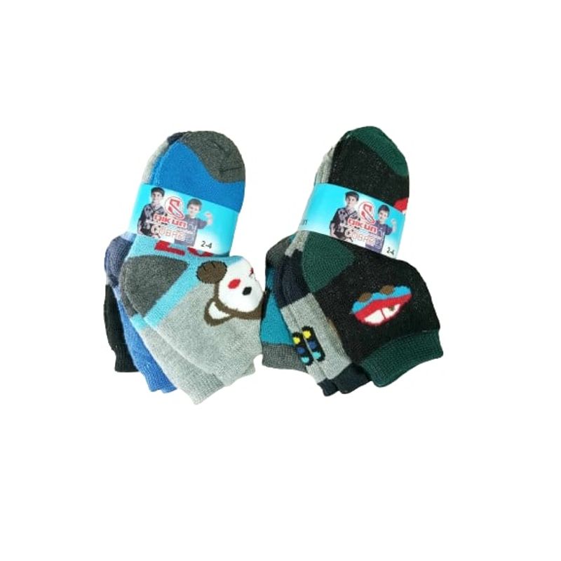 GENERICO - Pack 6 pares de calcetines invierno para niños 2 años a 4 años