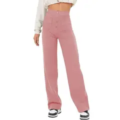 BLWOENS - Pantalones largos de primavera y otoño para mujer - Rosa