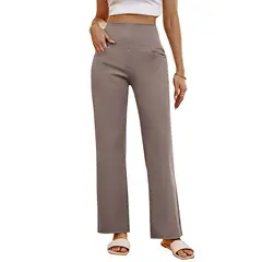 BLWOENS - Pantalones largos de primavera y otoño para mujer - Marrón