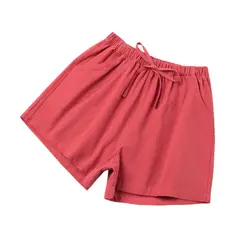 BLWOENS - Pantalones cortos casuales de verano para mujeres - Rojo