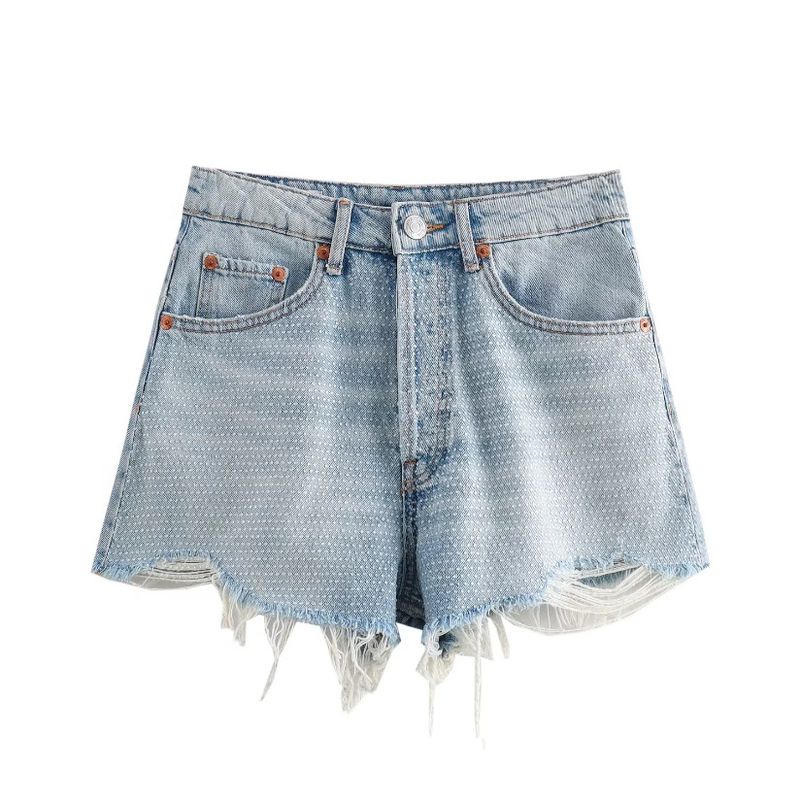 BLWOENS - Pantalones cortos vaqueros de verano para mujeres - Azul