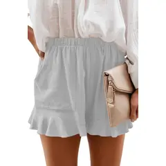 BLWOENS - Pantalones cortos casuales de verano para mujeres - Gris