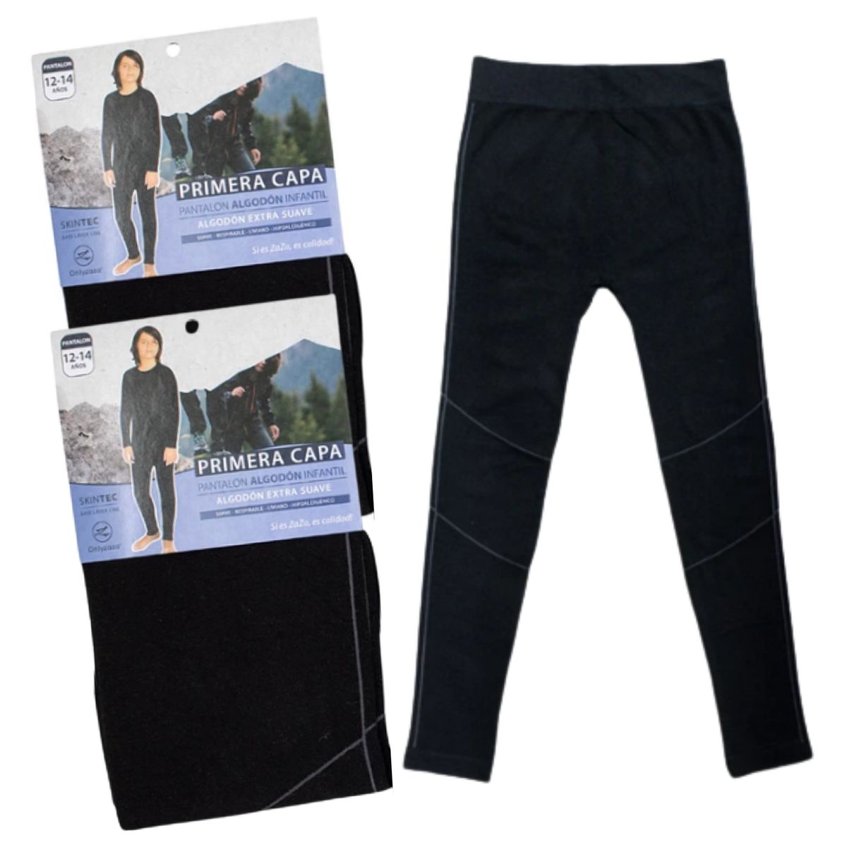 EKOL TACTICA MILITAR - Calza Primera Capa Térmica Algodón Infantil Niños Juvenil