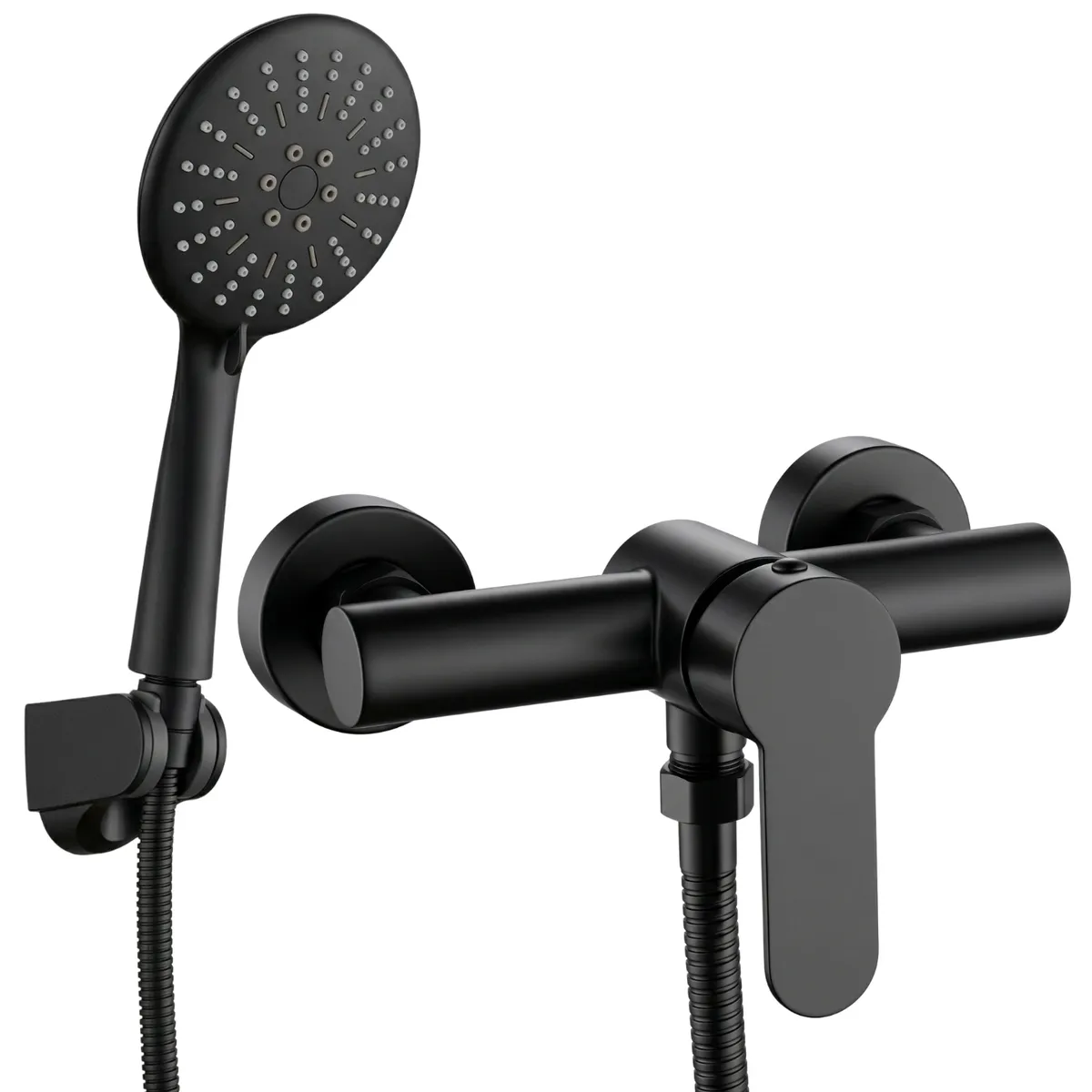 DICAS - Llave Monomando Ducha Negra Con Accesorios Ferretools