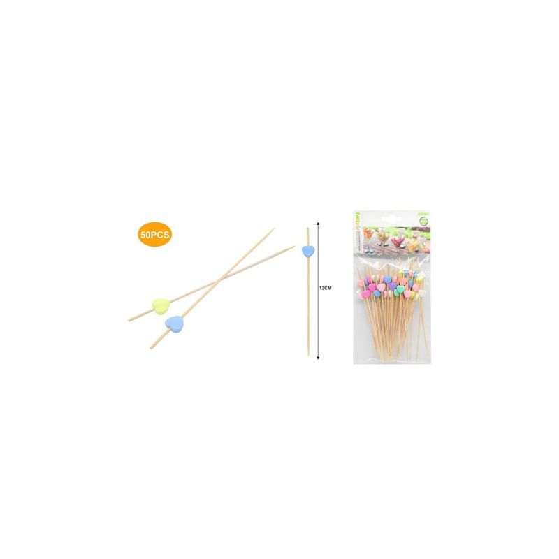 GENERICO - PALILLO CORAZON DE BAMBÚ 50PCS