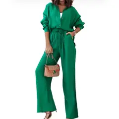 BLWOENS - Blusas y pantalones casuales para mujeres Traje-2 piezas