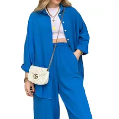 BLWOENS - Blusas y pantalones casuales para mujeres Traje-2 piezas