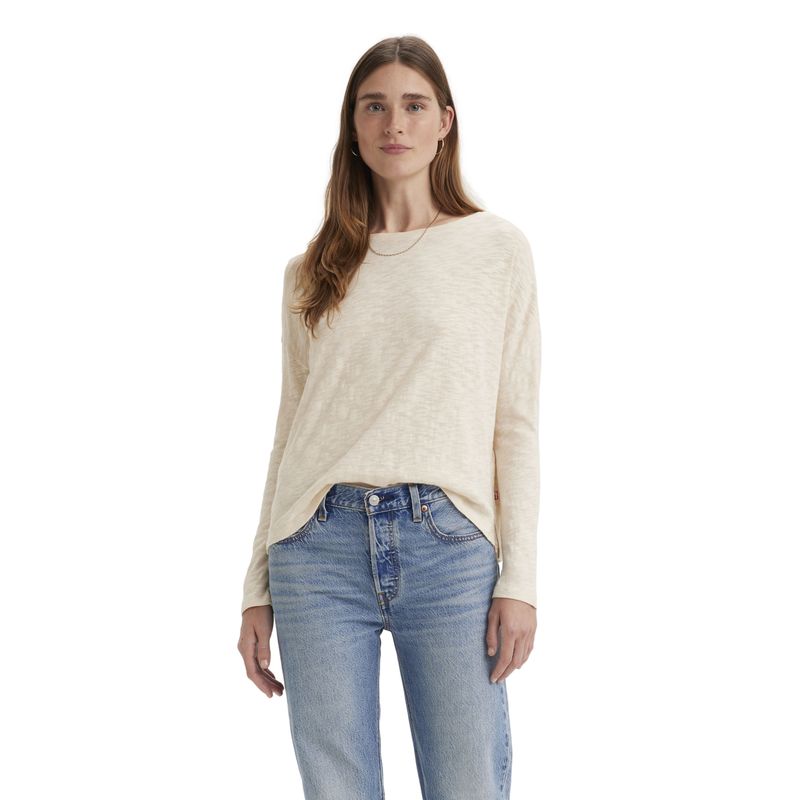 LEVIS - Polera Mujer Margot Long Sleeve Beige Levis