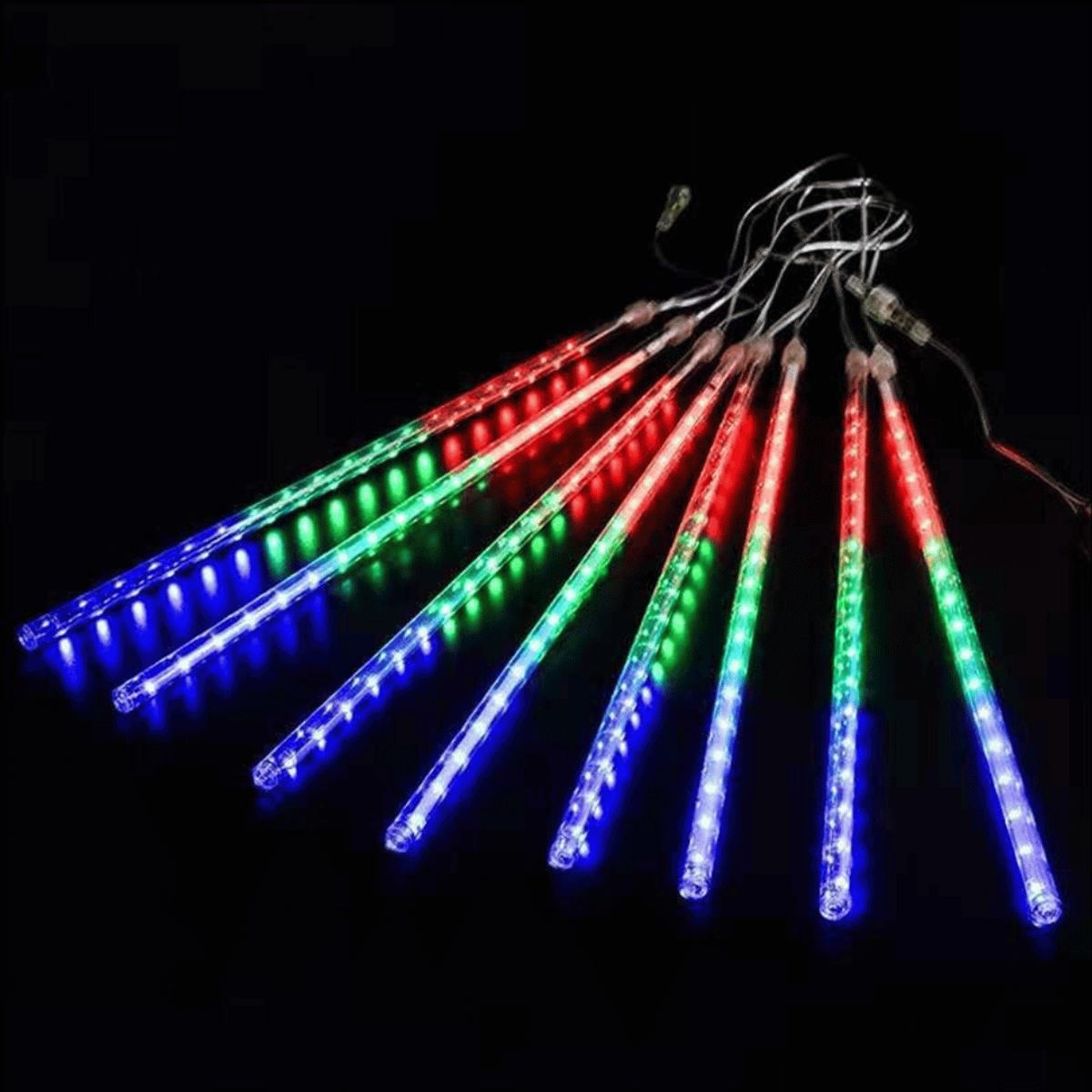 GENERICO - Lluvia Meteoritos Solar - Luz Led Multicolor 8 Tubos IP65