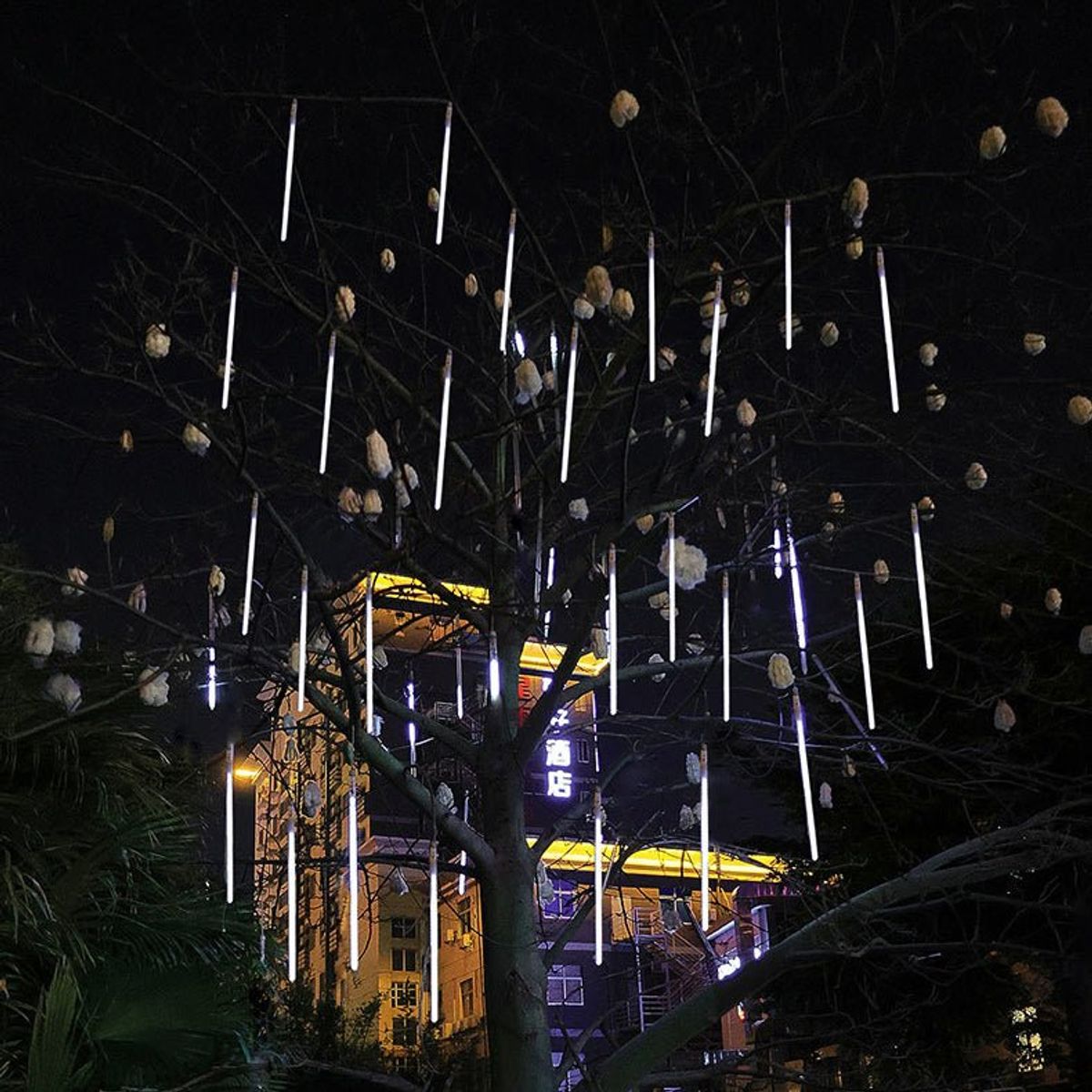 GENERICO - Lluvia Meteoritos Solar - Luz Led Frío 8 Tubos IP65