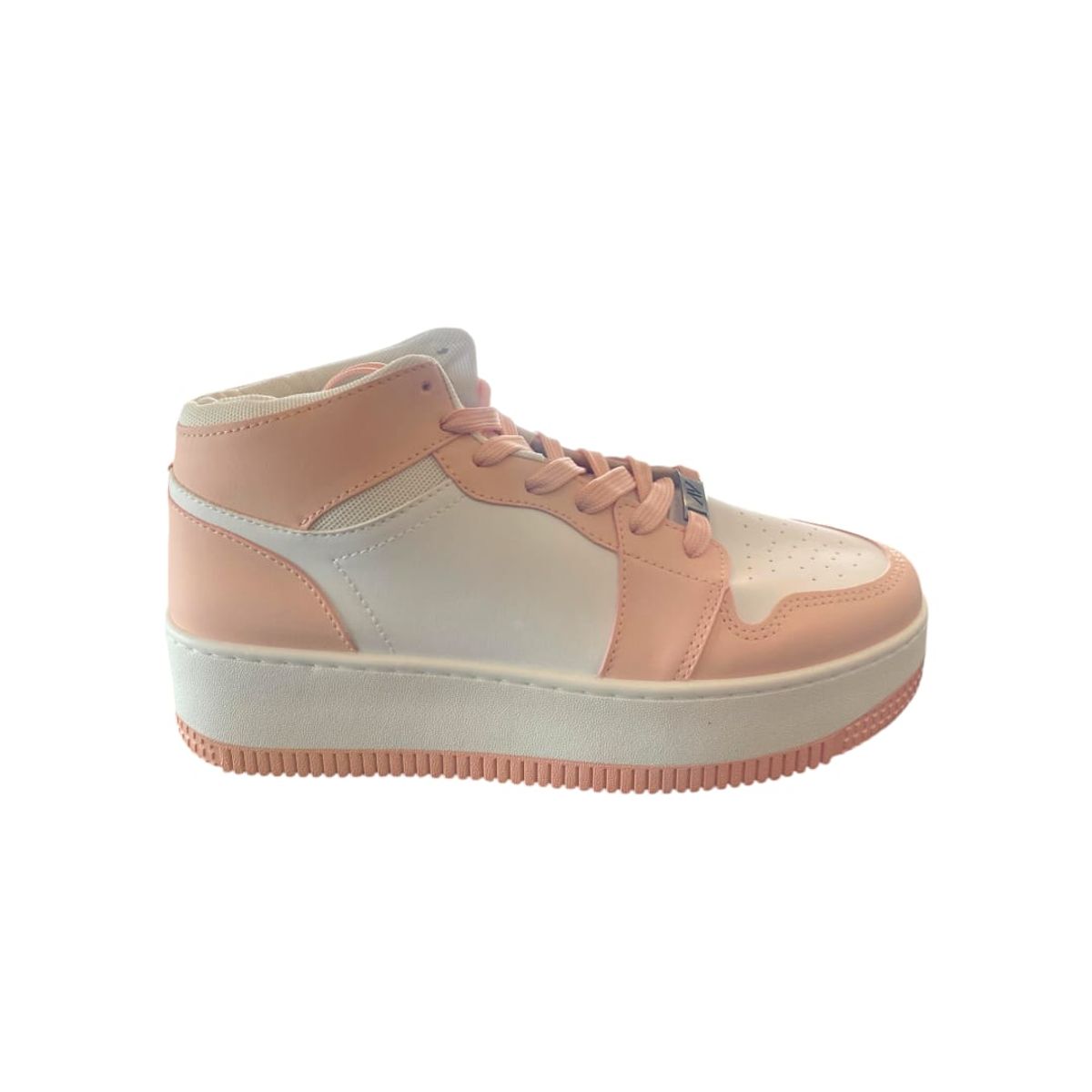 HERIEL - Zapatilla Blanca con Rosa Caña Mujer