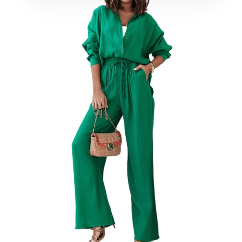 BLWOENS - Blusas y pantalones casuales para mujeres Traje-2 piezas