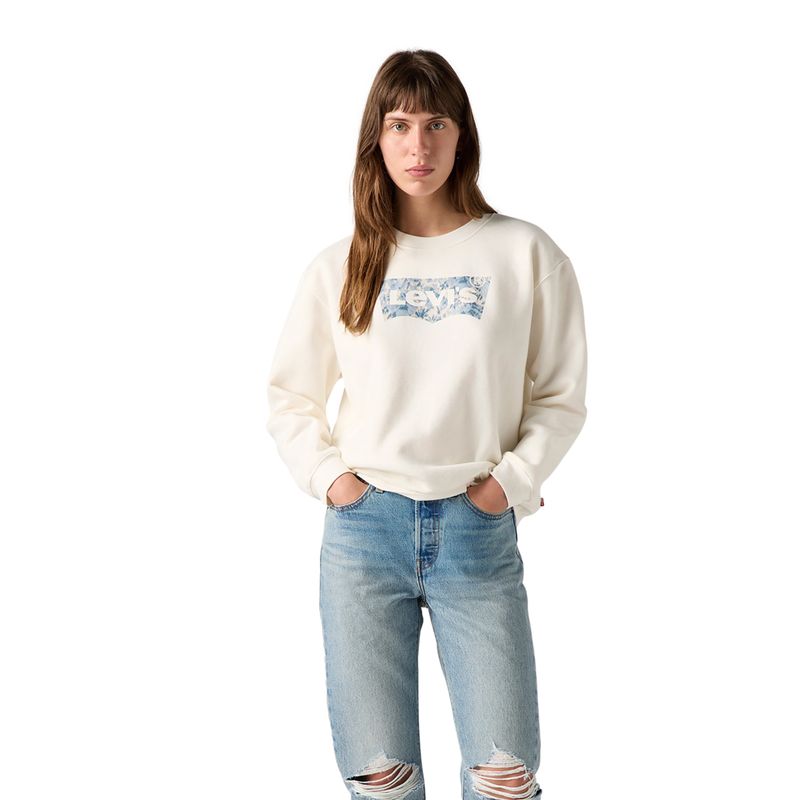 LEVIS - Polerón Mujer Gr Everyday Crew Beige Levis