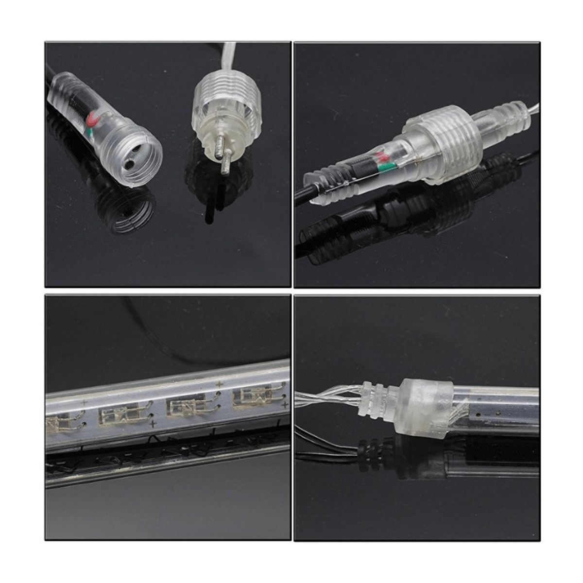 GENERICO - Lluvia Meteoritos Solar - Luz Led Cálido 8 Tubos IP65