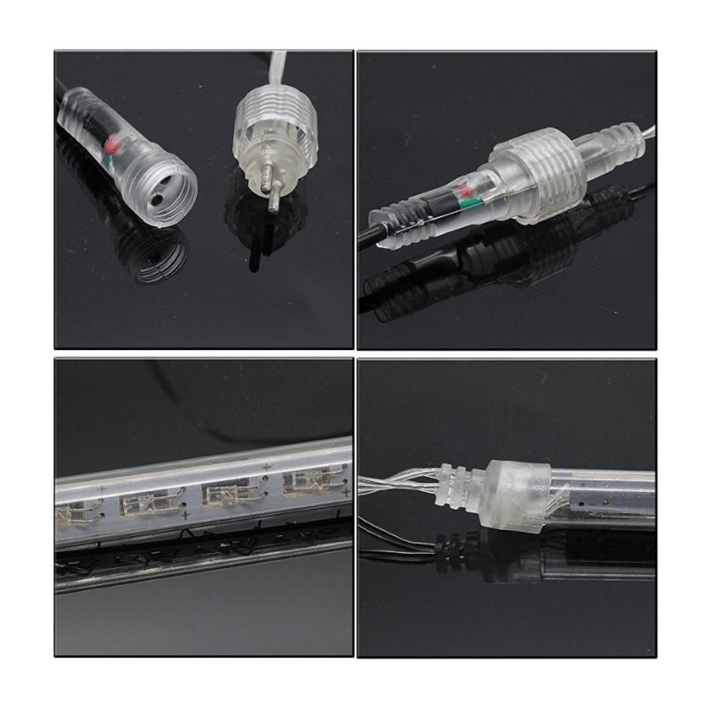 GENERICO - Lluvia Meteoritos Solar - Luz Led Cálido 8 Tubos IP65