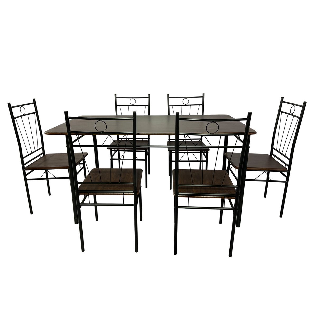 NOVAHUS - Juego de comedor Verona 6 Sillas 140x80x74 cm Negro
