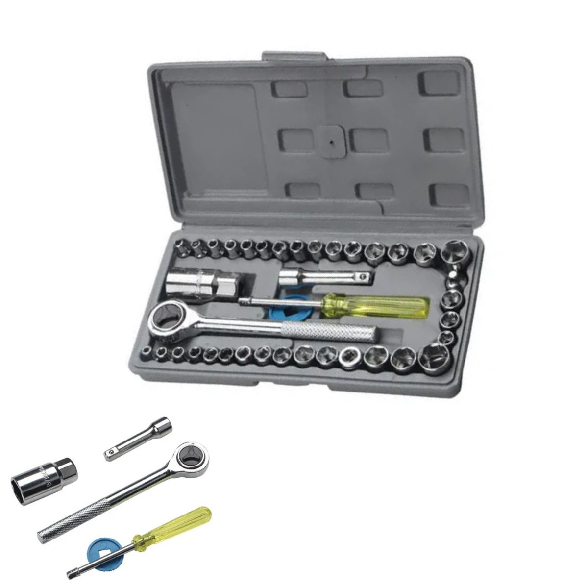 GENERICO - Juego Dados Chicharra 40 Piezas 1/4 Y 3/8 Autos Bici Motos