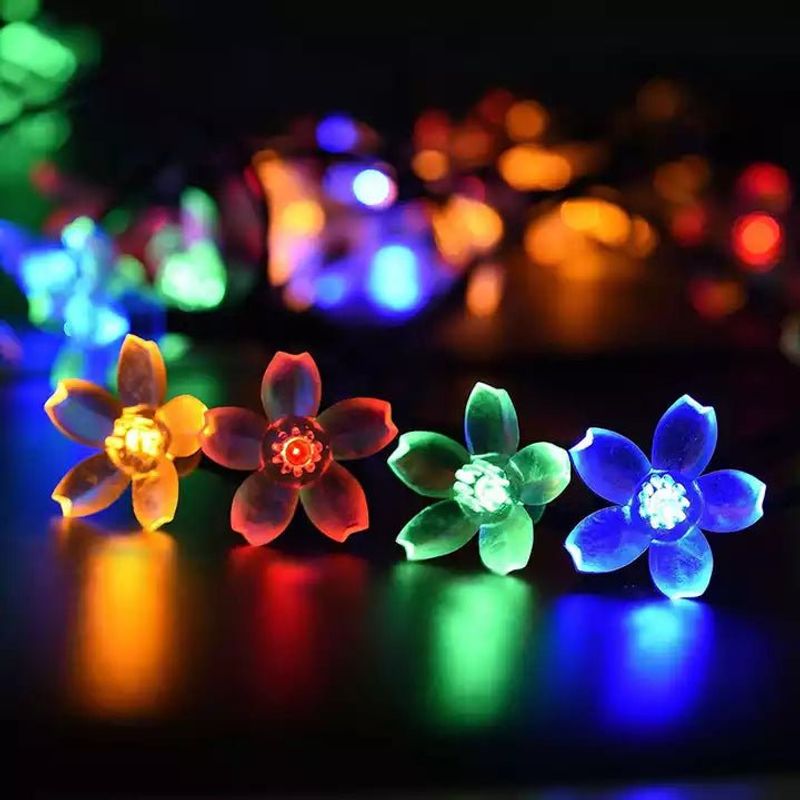 GENERICO - Decorativos Solares Flores Luz Multicolor - IP65 5 m