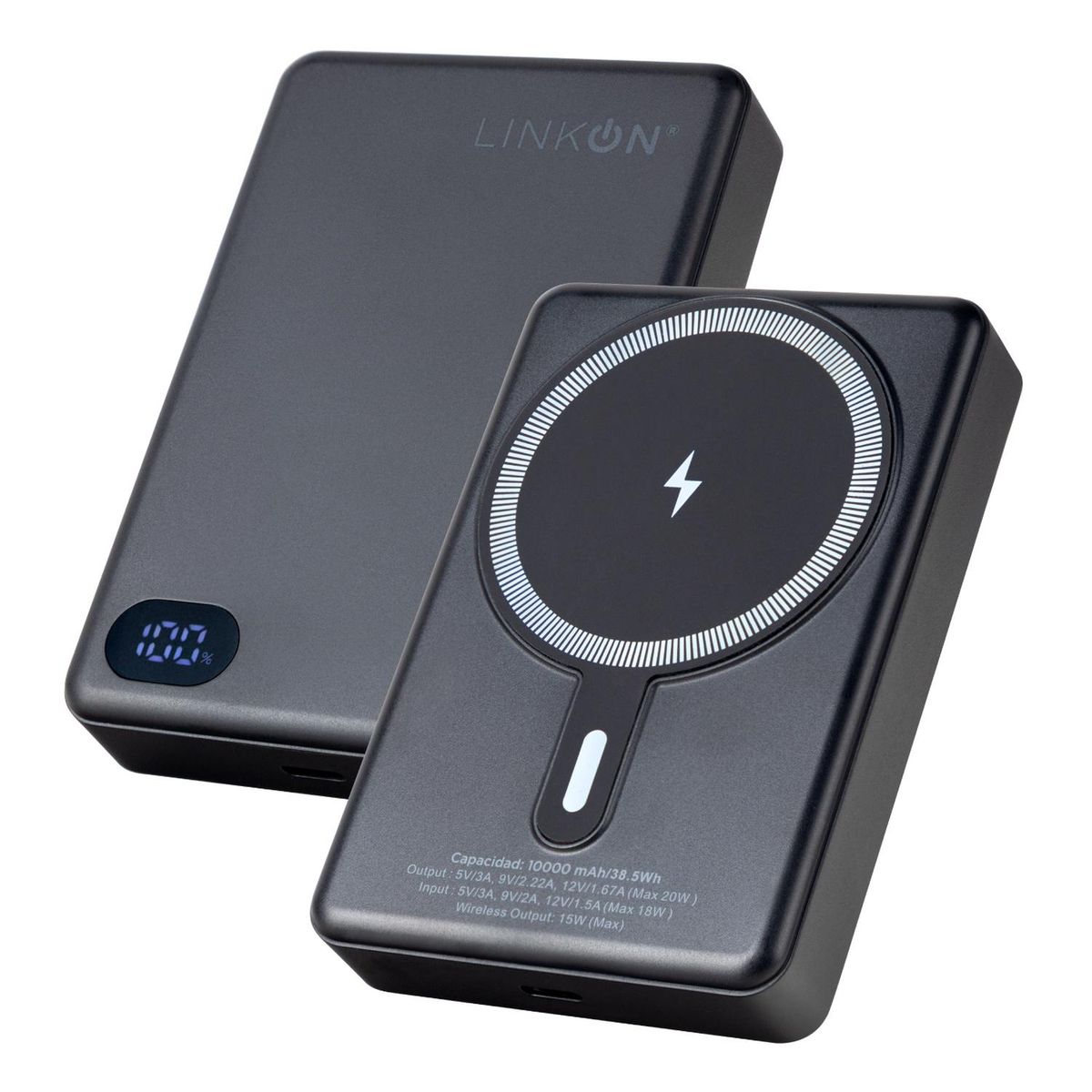 LINKON - Bateria Externa Iphone Cargador Portatil Magsafe 10.000Mah - Negro